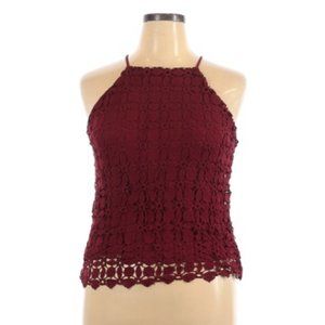 Sleevless Maroon Blouse